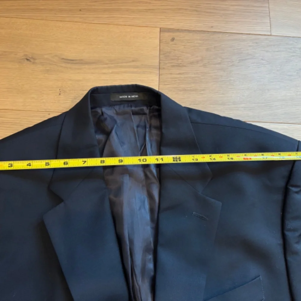 Ralph Lauren Blazer Sports Coat 100% Wool‎ Navy Blue Gold Button Suit Jacket 46L